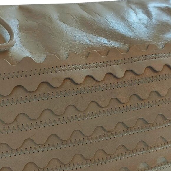 NWT Sigrid Olsen Shoulder Bag Wavy Leather Off White / Stone / Cream - Picture 6 of 9